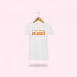 T-Shirt donna "I am very influencer" (stampa arancione fluo)