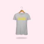 T-Shirt donna "I am very influencer" (stampa giallo fluo)